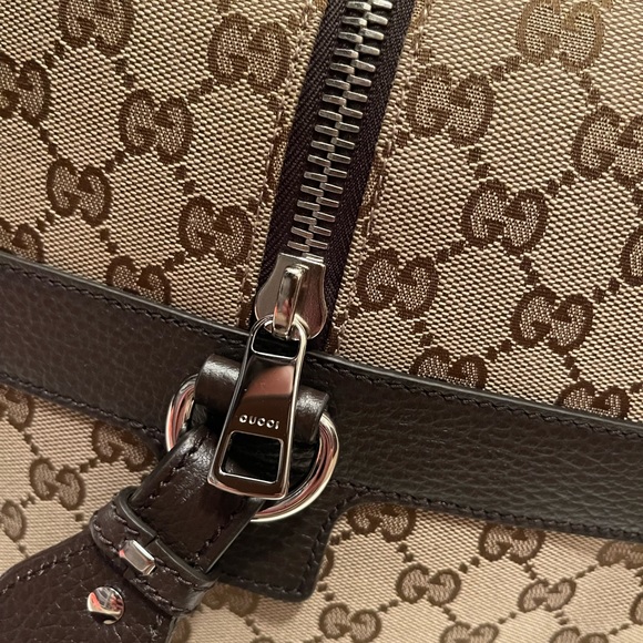 Gucci GG Monogram Canvas & Leather Tote Carry-On Duffel Bag - Picture 7 of 12